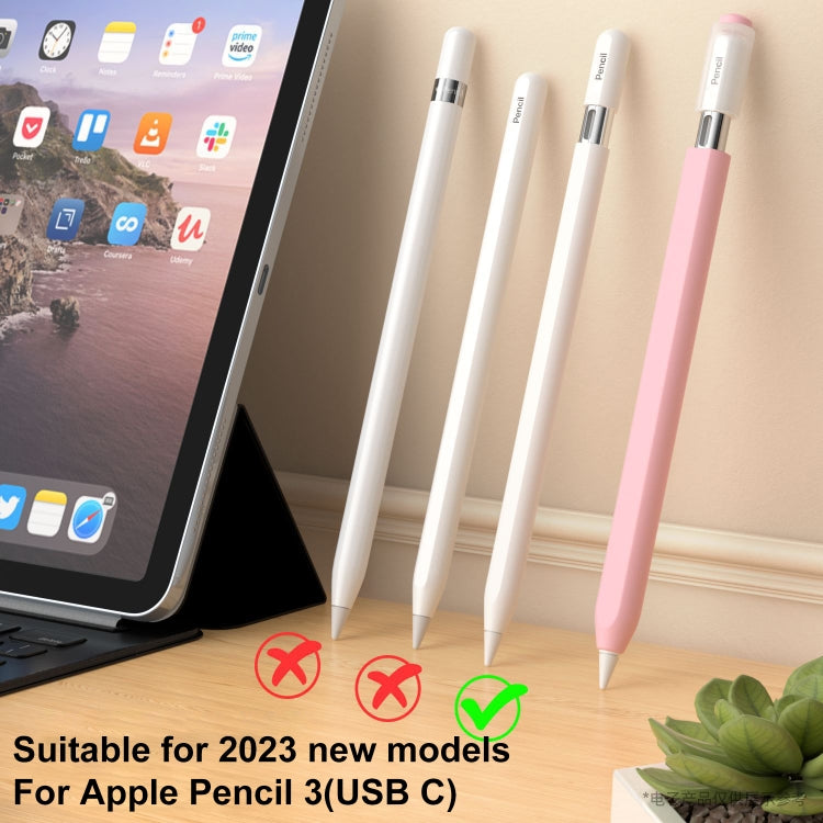 For Apple Pencil (USB-C) Transparent Jelly Stylus Protective Cover(Pink) - free shipping - PMC Jewellery - Order now!