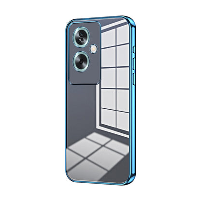 For OPPO A79 5G / A2 Transparent Plating Fine Hole Phone Case(Blue) - OPPO Cases by PMC Jewellery | Online Shopping South Africa | PMC Jewellery | Buy Now Pay Later Mobicred
