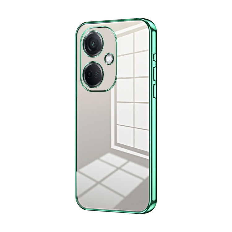 For OPPO K11 Transparent Plating Fine Hole Phone Case(Green) - OPPO Cases by PMC TechLife | Online Shopping South Africa | PMC TechLife | Buy Now Pay Later Mobicred