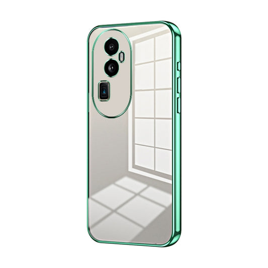 For OPPO Reno10 Pro+ Transparent Plating Fine Hole Phone Case(Green) - OPPO Cases by PMC Jewellery | Online Shopping South Africa | PMC Jewellery | Buy Now Pay Later Mobicred