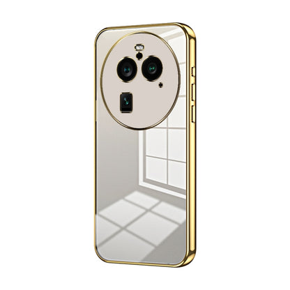 For OPPO Find X6 Pro Transparent Plating Fine Hole Phone Case(Gold) - OPPO Cases by PMC Jewellery | Online Shopping South Africa | PMC Jewellery | Buy Now Pay Later Mobicred