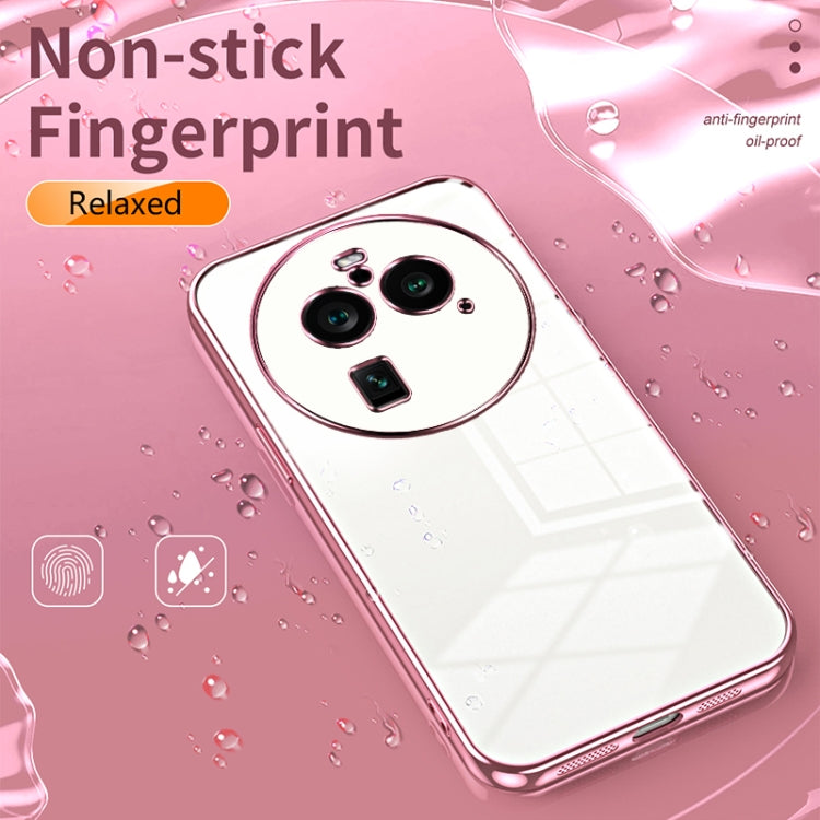 For OPPO Find X6 Pro Transparent Plating Fine Hole Phone Case(Black) - OPPO Cases by PMC TechLife | Online Shopping South Africa | PMC TechLife | Buy Now Pay Later Mobicred