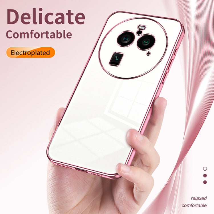 For OPPO Find X6 Pro Transparent Plating Fine Hole Phone Case(Black) - OPPO Cases by PMC TechLife | Online Shopping South Africa | PMC TechLife | Buy Now Pay Later Mobicred