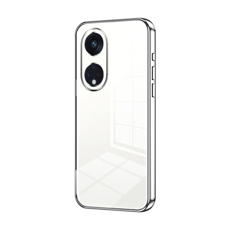 For OPPO Reno8 T 5G Transparent Plating Fine Hole Phone Case(Silver) - free shipping - PMC TechLife - Order now!