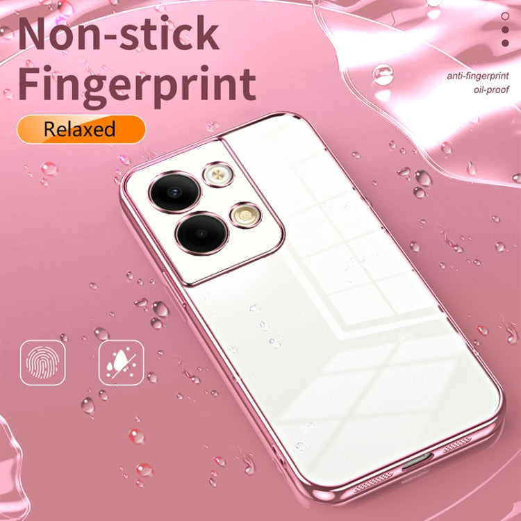For OPPO Reno9 / Reno9 Pro Transparent Plating Fine Hole Phone Case(Black) - OPPO Cases by PMC TechLife | Online Shopping South Africa | PMC TechLife | Buy Now Pay Later Mobicred