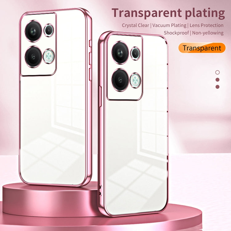 For OPPO Reno9 Pro+ Transparent Plating Fine Hole Phone Case(Transparent) - OPPO Cases by PMC TechLife | Online Shopping South Africa | PMC TechLife | Buy Now Pay Later Mobicred
