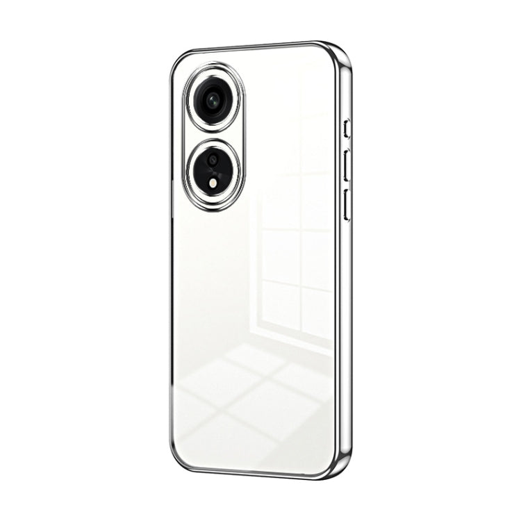 For OPPO A1 Pro Transparent Plating Fine Hole Phone Case(Silver) - OPPO Cases by PMC TechLife | Online Shopping South Africa | PMC TechLife | Buy Now Pay Later Mobicred