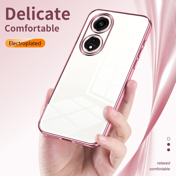 For OPPO A1 Pro Transparent Plating Fine Hole Phone Case(Silver) - OPPO Cases by PMC TechLife | Online Shopping South Africa | PMC TechLife | Buy Now Pay Later Mobicred