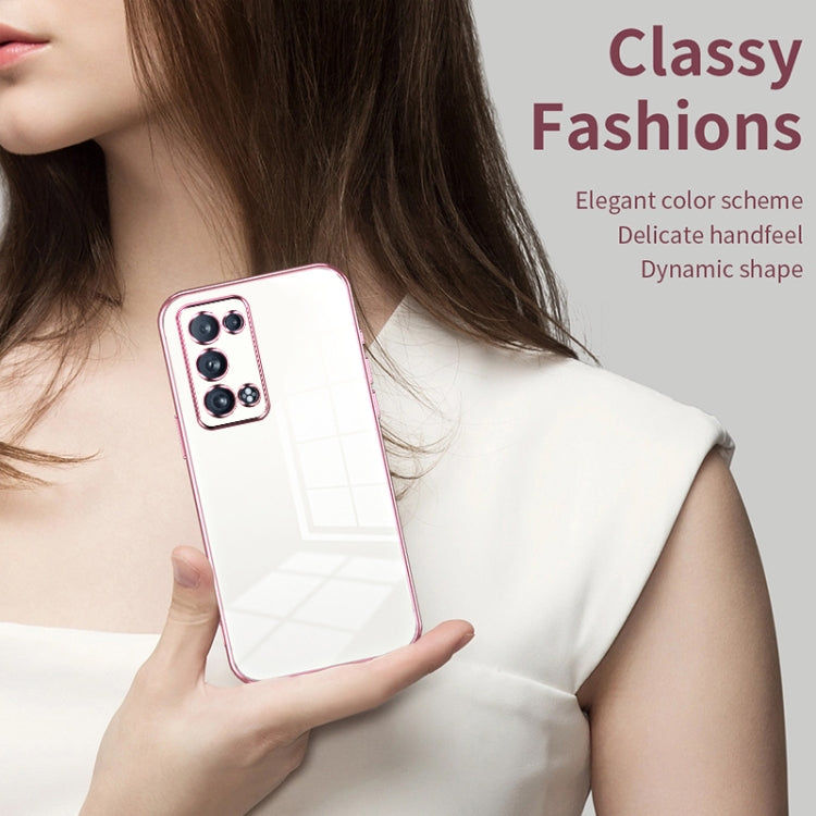 For OPPO Reno6 Pro+ Transparent Plating Fine Hole Phone Case(Blue) - OPPO Cases by PMC TechLife | Online Shopping South Africa | PMC TechLife | Buy Now Pay Later Mobicred