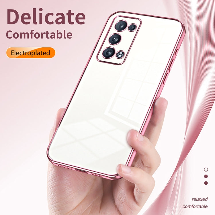 For OPPO Reno6 Pro+ Transparent Plating Fine Hole Phone Case(Black) - free shipping - PMC TechLife - Order now!