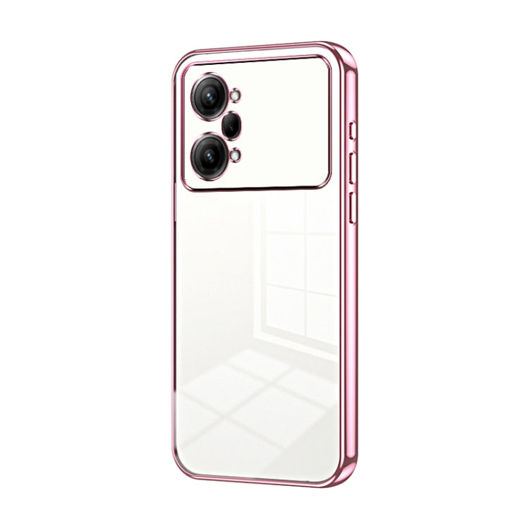 For OPPO K10 Pro Transparent Plating Fine Hole Phone Case(Pink) - OPPO Cases by PMC Jewellery | Online Shopping South Africa | PMC Jewellery | Buy Now Pay Later Mobicred