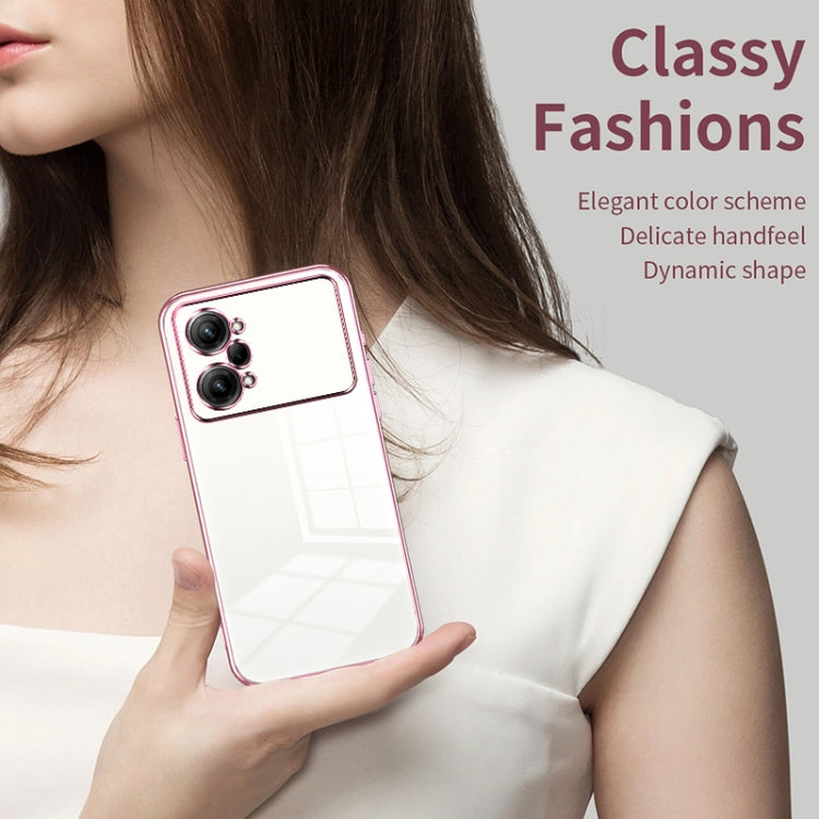 For OPPO K10 Pro Transparent Plating Fine Hole Phone Case(Pink) - OPPO Cases by PMC TechLife | Online Shopping South Africa | PMC TechLife | Buy Now Pay Later Mobicred