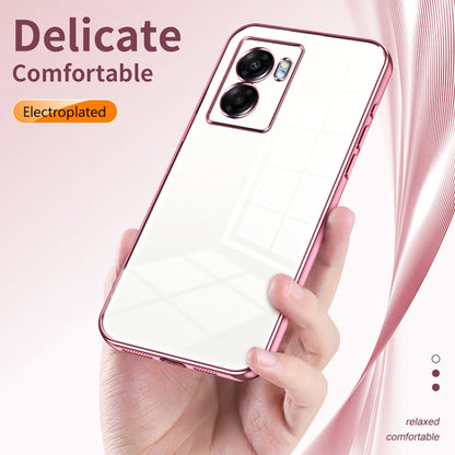 For OPPO A57 5G Transparent Plating Fine Hole Phone Case(Silver) - OPPO Cases by PMC Jewellery | Online Shopping South Africa | PMC Jewellery | Buy Now Pay Later Mobicred