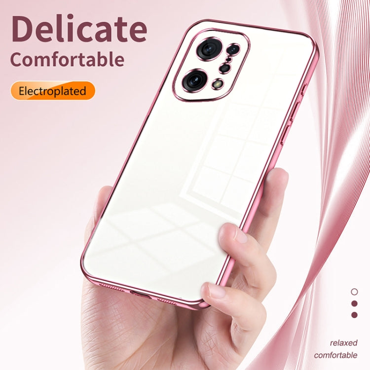 For OPPO Find X5 Transparent Plating Fine Hole Phone Case(Gold) - OPPO Cases by PMC TechLife | Online Shopping South Africa | PMC TechLife | Buy Now Pay Later Mobicred
