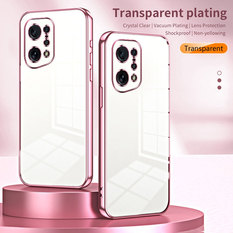 For OPPO Find X5 Transparent Plating Fine Hole Phone Case(Transparent) - free shipping - PMC TechLife - Order now!