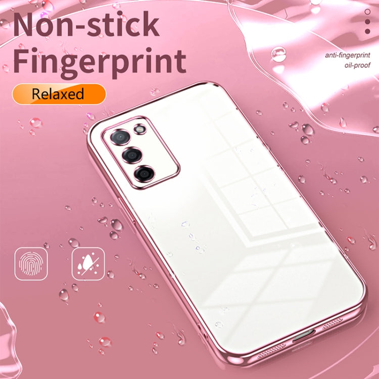 For OPPO A55 5G / A56 / A53s 5G Transparent Plating Fine Hole Phone Case(Pink) - free shipping - PMC TechLife - Order now!