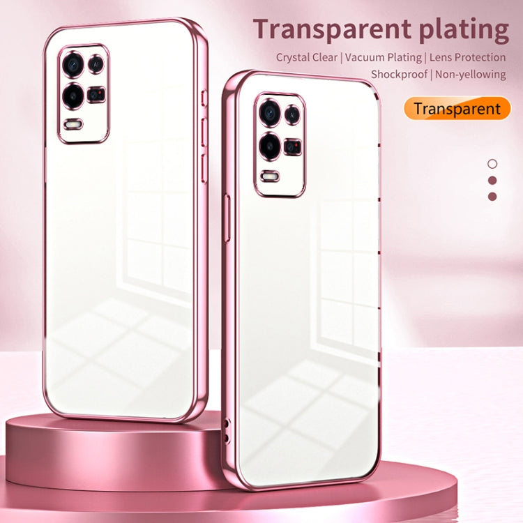 For OPPO K9x Transparent Plating Fine Hole Phone Case(Purple) - OPPO Cases by PMC TechLife | Online Shopping South Africa | PMC TechLife | Buy Now Pay Later Mobicred