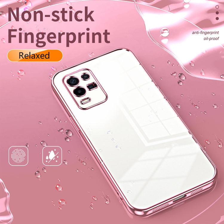 For OPPO K9x Transparent Plating Fine Hole Phone Case(Purple) - OPPO Cases by PMC TechLife | Online Shopping South Africa | PMC TechLife | Buy Now Pay Later Mobicred