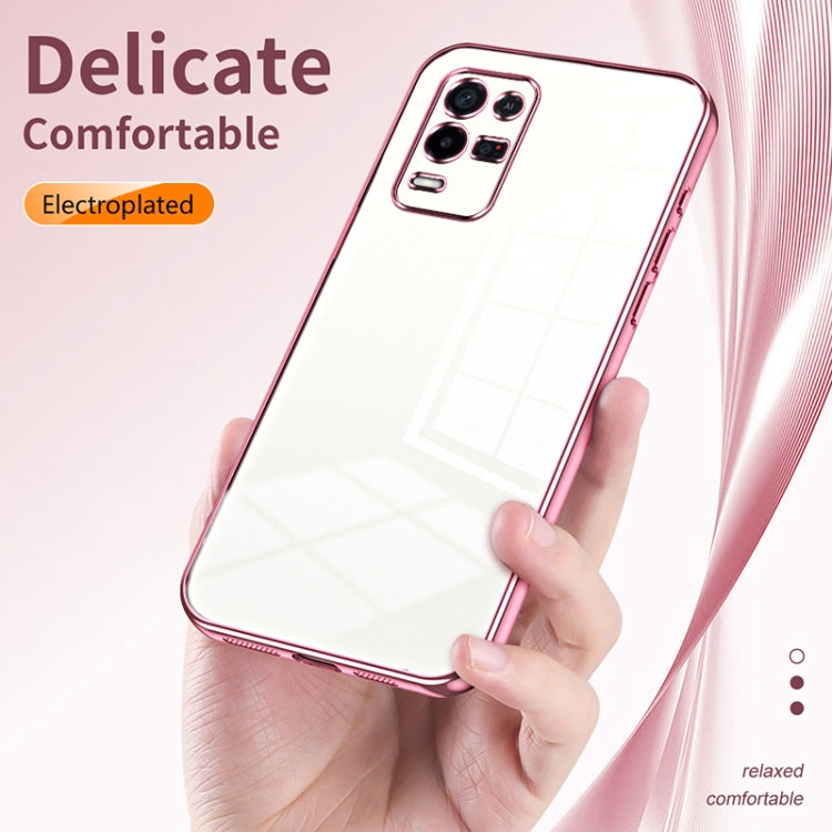 For OPPO K9x Transparent Plating Fine Hole Phone Case(Purple) - OPPO Cases by PMC TechLife | Online Shopping South Africa | PMC TechLife | Buy Now Pay Later Mobicred
