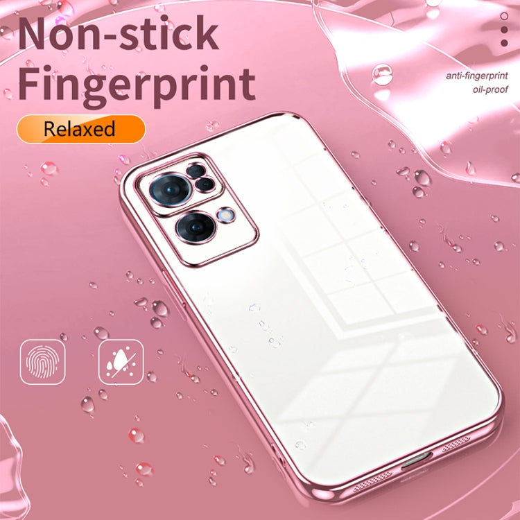 For OPPO Reno7 Pro Transparent Plating Fine Hole Phone Case(Silver) - OPPO Cases by PMC TechLife | Online Shopping South Africa | PMC TechLife | Buy Now Pay Later Mobicred