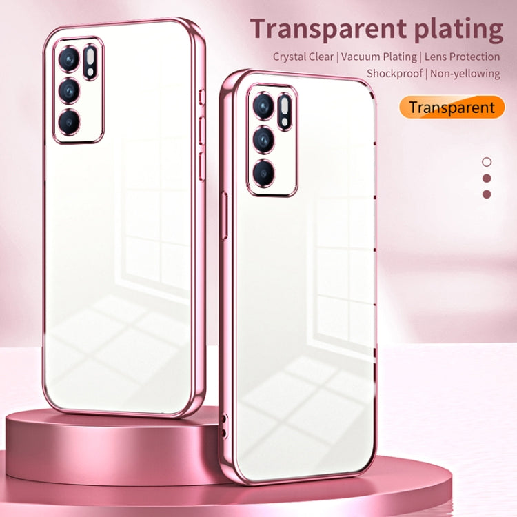 For OPPO Reno6 Indian / Malay Transparent Plating Fine Hole Phone Case(Silver) - OPPO Cases by PMC TechLife | Online Shopping South Africa | PMC TechLife | Buy Now Pay Later Mobicred