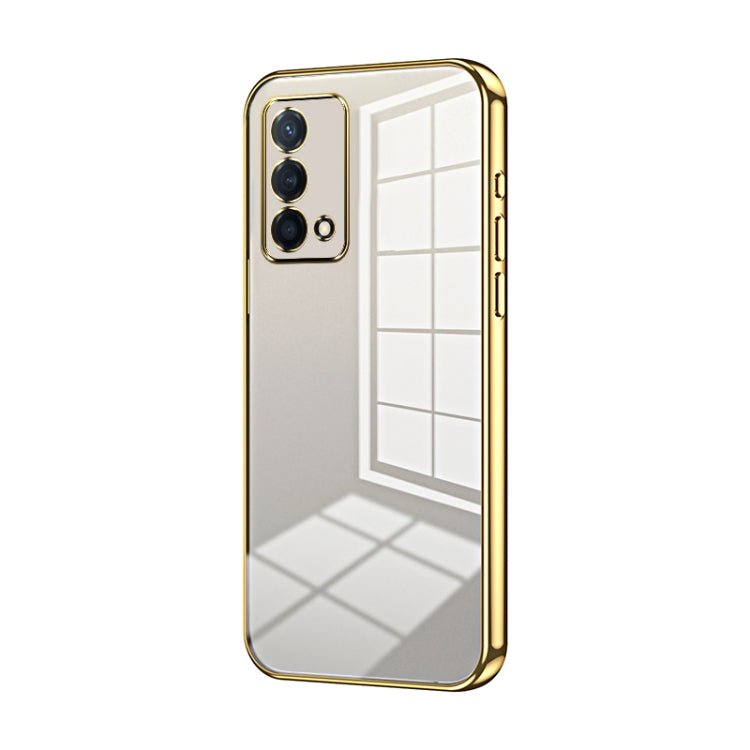For OPPO K9 Transparent Plating Fine Hole Phone Case(Gold) - OPPO Cases by PMC Jewellery | Online Shopping South Africa | PMC Jewellery | Buy Now Pay Later Mobicred