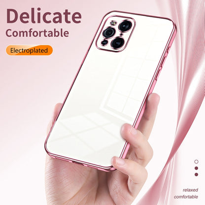 For OPPO Find X3 / Find X3 Pro Transparent Plating Fine Hole Phone Case(Pink) - OPPO Cases by PMC Jewellery | Online Shopping South Africa | PMC Jewellery | Buy Now Pay Later Mobicred