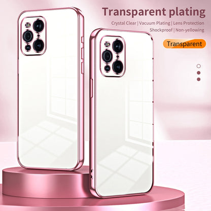 For OPPO Find X3 / Find X3 Pro Transparent Plating Fine Hole Phone Case(Black) - OPPO Cases by PMC Jewellery | Online Shopping South Africa | PMC Jewellery | Buy Now Pay Later Mobicred