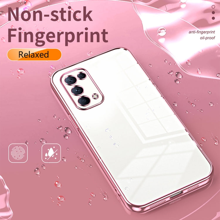 For OPPO Reno5 4G/5G / Reno5 K Transparent Plating Fine Hole Phone Case(Blue) - OPPO Cases by PMC TechLife | Online Shopping South Africa | PMC TechLife | Buy Now Pay Later Mobicred