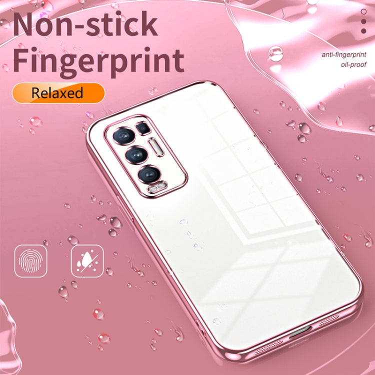 For OPPO Reno5 Pro+ Transparent Plating Fine Hole Phone Case(Pink) - OPPO Cases by PMC Jewellery | Online Shopping South Africa | PMC Jewellery | Buy Now Pay Later Mobicred
