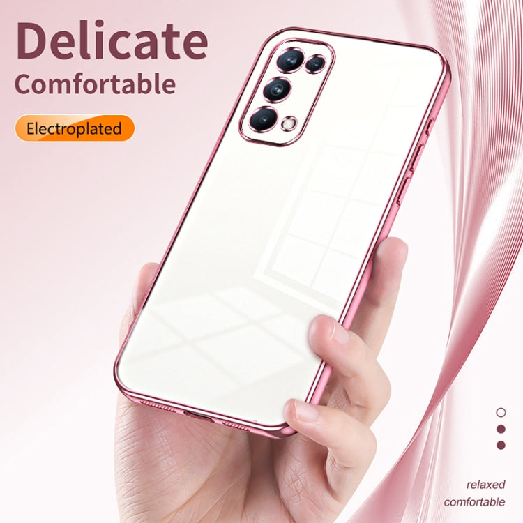 For OPPO Reno5 Pro Transparent Plating Fine Hole Phone Case(Silver) - OPPO Cases by PMC TechLife | Online Shopping South Africa | PMC TechLife | Buy Now Pay Later Mobicred