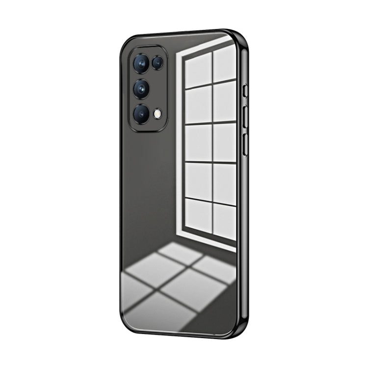 For OPPO Reno5 Pro Transparent Plating Fine Hole Phone Case(Black) - OPPO Cases by PMC TechLife | Online Shopping South Africa | PMC TechLife | Buy Now Pay Later Mobicred