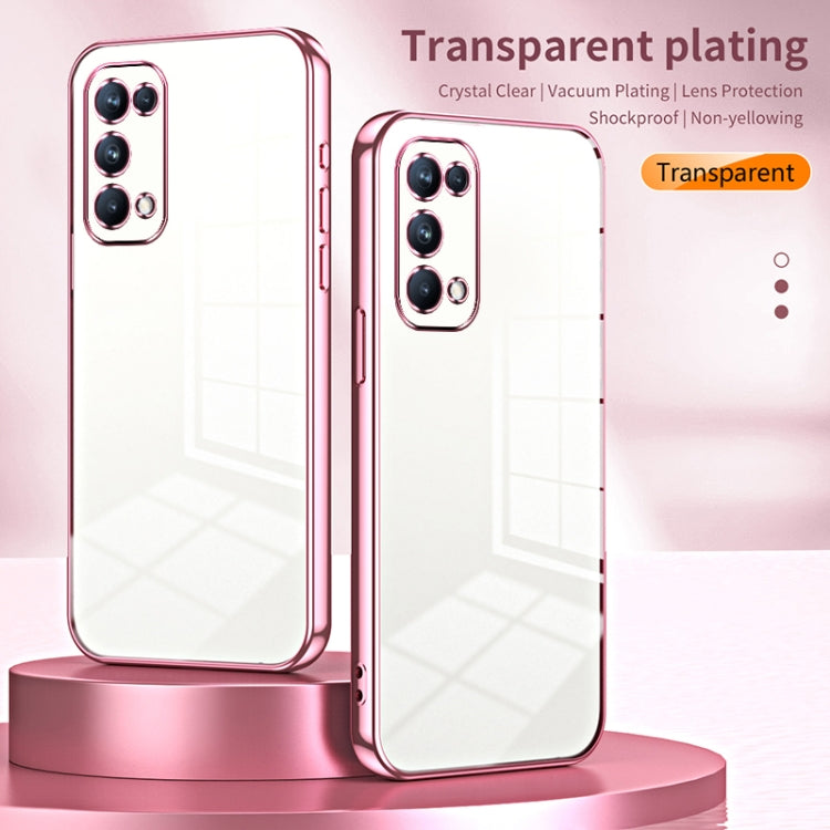 For OPPO Reno5 Pro Transparent Plating Fine Hole Phone Case(Black) - OPPO Cases by PMC TechLife | Online Shopping South Africa | PMC TechLife | Buy Now Pay Later Mobicred