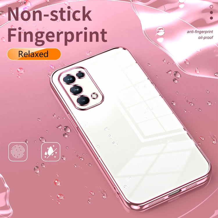 For OPPO Reno5 Pro Transparent Plating Fine Hole Phone Case(Black) - OPPO Cases by PMC TechLife | Online Shopping South Africa | PMC TechLife | Buy Now Pay Later Mobicred