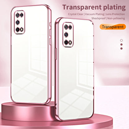 For OPPO K7x / Realme V5 5G Transparent Plating Fine Hole Phone Case(Transparent) - OPPO Cases by PMC Jewellery | Online Shopping South Africa | PMC Jewellery | Buy Now Pay Later Mobicred