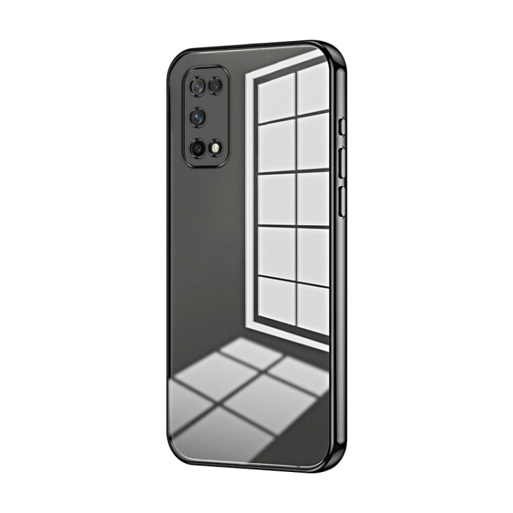 For OPPO K7x / Realme V5 5G Transparent Plating Fine Hole Phone Case(Black) - OPPO Cases by PMC TechLife | Online Shopping South Africa | PMC TechLife | Buy Now Pay Later Mobicred