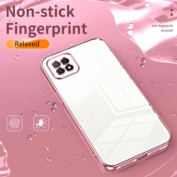 For OPPO A72 5G / A73 5G Transparent Plating Fine Hole Phone Case(Black) - OPPO Cases by PMC TechLife | Online Shopping South Africa | PMC TechLife | Buy Now Pay Later Mobicred