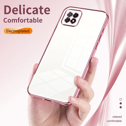 For OPPO A72 5G / A73 5G Transparent Plating Fine Hole Phone Case(Black) - OPPO Cases by PMC Jewellery | Online Shopping South Africa | PMC Jewellery | Buy Now Pay Later Mobicred