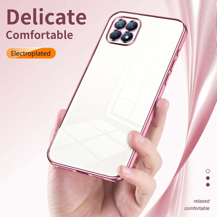 For OPPO Reno4 SE Transparent Plating Fine Hole Phone Case(Transparent) - OPPO Cases by PMC TechLife | Online Shopping South Africa | PMC TechLife | Buy Now Pay Later Mobicred