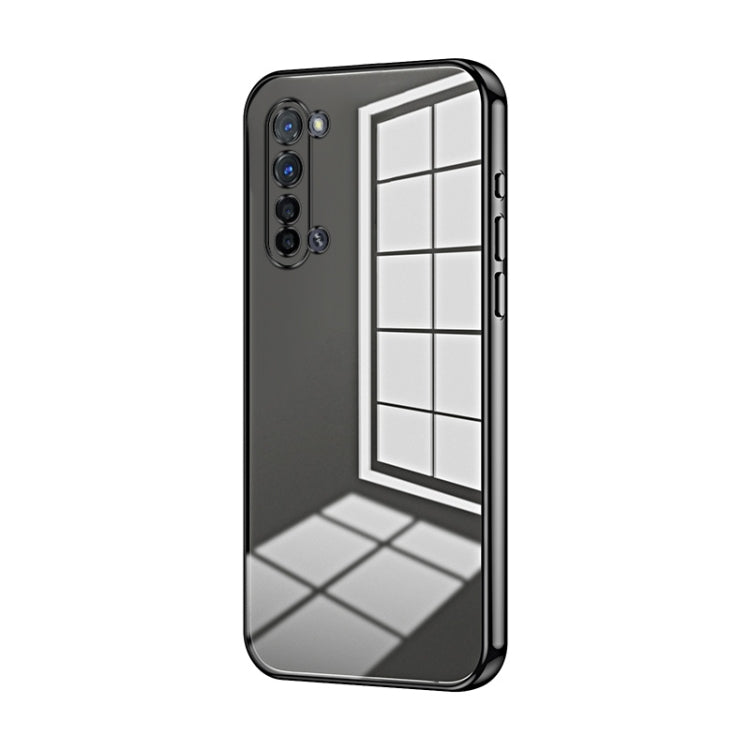For OPPO Reno3 5G / Find X2 Lite Transparent Plating Fine Hole Phone Case(Black) - OPPO Cases by PMC TechLife | Online Shopping South Africa | PMC TechLife | Buy Now Pay Later Mobicred