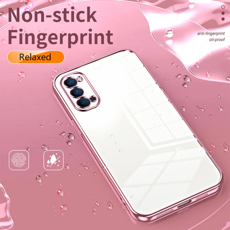 For OPPO Reno4 Transparent Plating Fine Hole Phone Case(Green) - OPPO Cases by PMC TechLife | Online Shopping South Africa | PMC TechLife | Buy Now Pay Later Mobicred