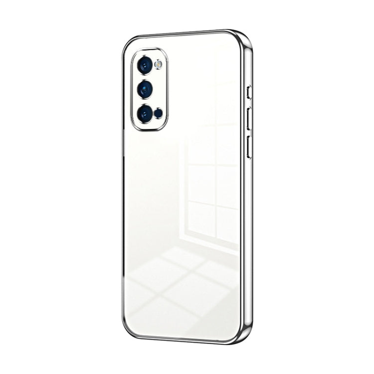 For OPPO Reno4 Pro Transparent Plating Fine Hole Phone Case(Silver) - OPPO Cases by PMC TechLife | Online Shopping South Africa | PMC TechLife | Buy Now Pay Later Mobicred