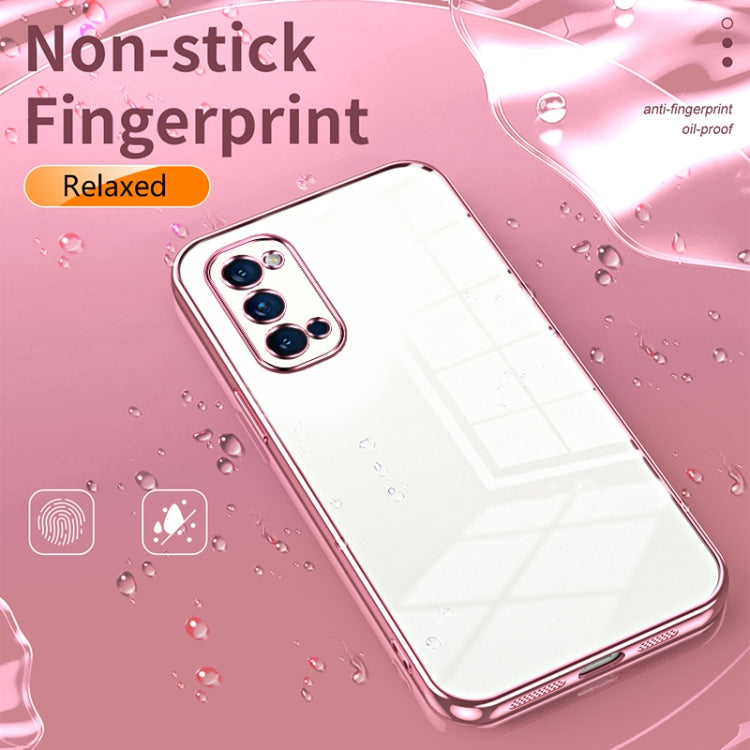For OPPO Reno4 Pro Transparent Plating Fine Hole Phone Case(Black) - OPPO Cases by PMC Jewellery | Online Shopping South Africa | PMC Jewellery | Buy Now Pay Later Mobicred