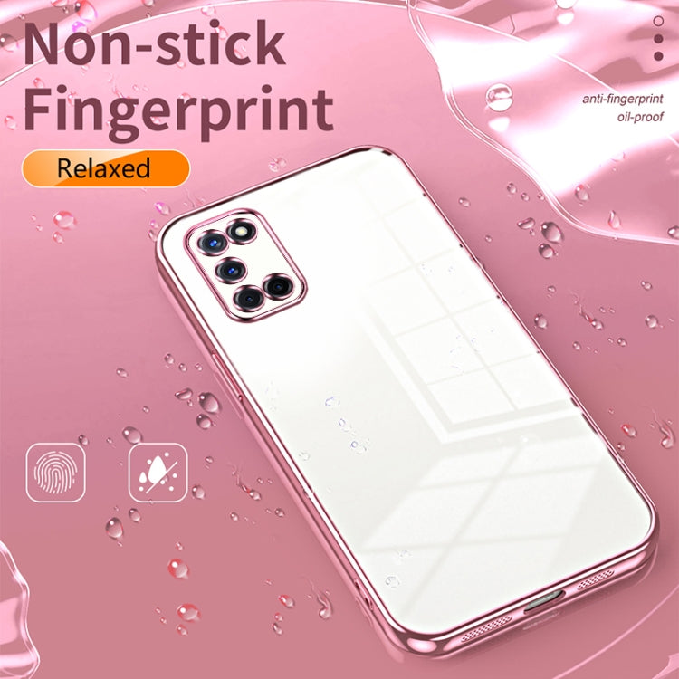 For OPPO A52 / A72 / A92 Transparent Plating Fine Hole Phone Case(Purple) - OPPO Cases by PMC TechLife | Online Shopping South Africa | PMC TechLife | Buy Now Pay Later Mobicred