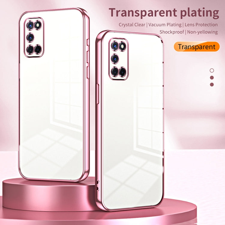 For OPPO A52 / A72 / A92 Transparent Plating Fine Hole Phone Case(Transparent) - OPPO Cases by PMC TechLife | Online Shopping South Africa | PMC TechLife | Buy Now Pay Later Mobicred