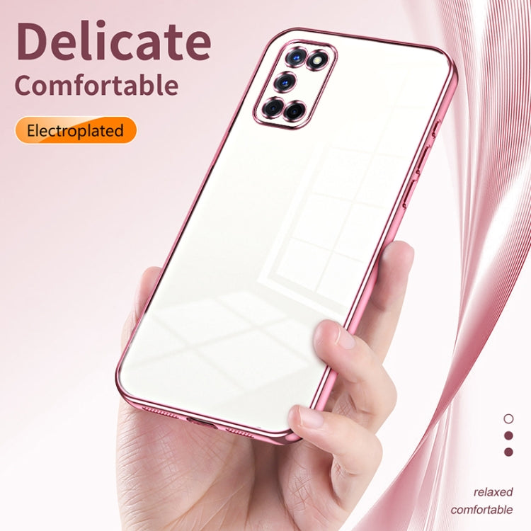 For OPPO A52 / A72 / A92 Transparent Plating Fine Hole Phone Case(Silver) - OPPO Cases by PMC TechLife | Online Shopping South Africa | PMC TechLife | Buy Now Pay Later Mobicred