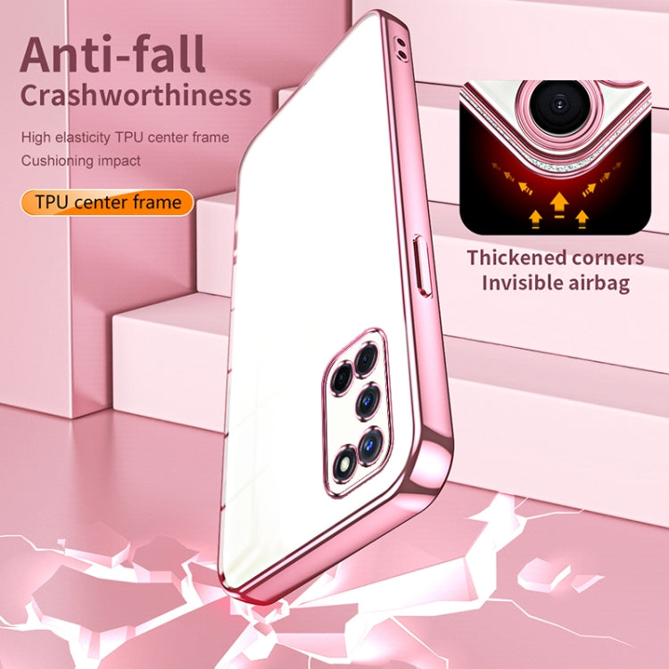 For OPPO A52 / A72 / A92 Transparent Plating Fine Hole Phone Case(Silver) - OPPO Cases by PMC TechLife | Online Shopping South Africa | PMC TechLife | Buy Now Pay Later Mobicred