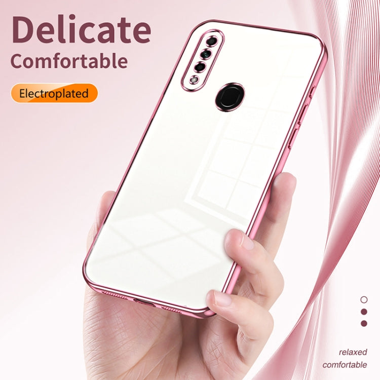 For OPPO A8 / A31 2020 Transparent Plating Fine Hole Phone Case(Black) - OPPO Cases by PMC TechLife | Online Shopping South Africa | PMC TechLife | Buy Now Pay Later Mobicred