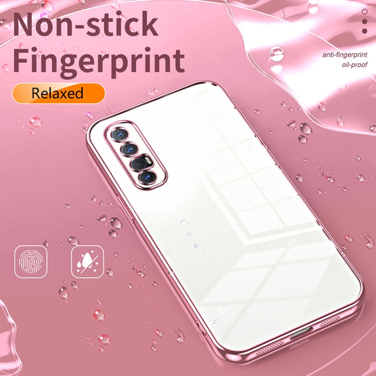 For OPPO Reno3 Pro Transparent Plating Fine Hole Phone Case(Purple) - OPPO Cases by PMC TechLife | Online Shopping South Africa | PMC TechLife | Buy Now Pay Later Mobicred