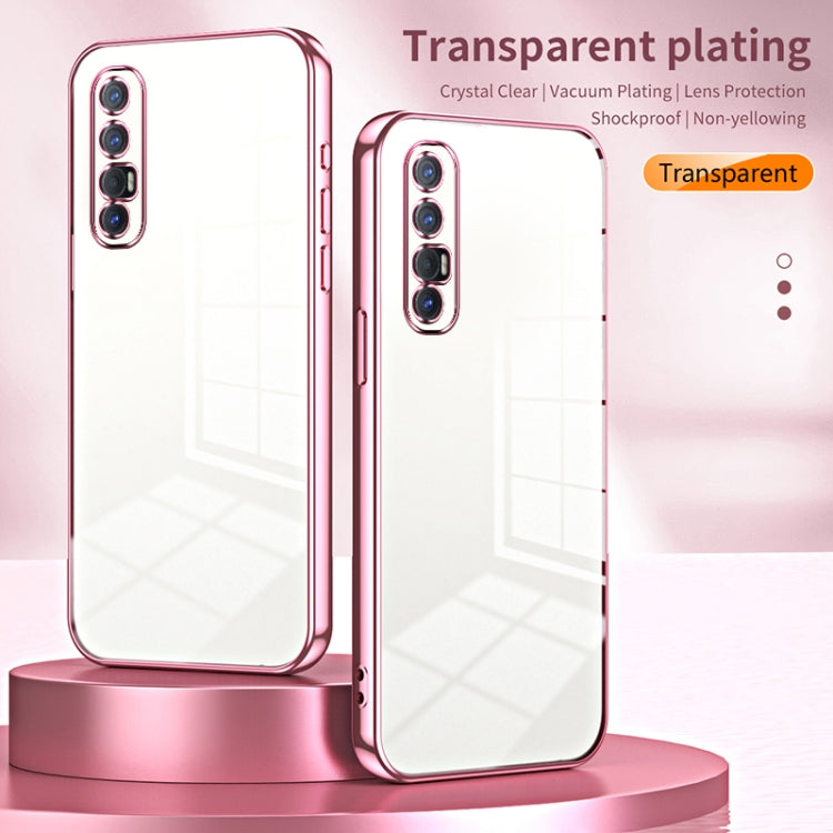 For OPPO Reno3 Pro Transparent Plating Fine Hole Phone Case(Silver) - OPPO Cases by PMC TechLife | Online Shopping South Africa | PMC TechLife | Buy Now Pay Later Mobicred